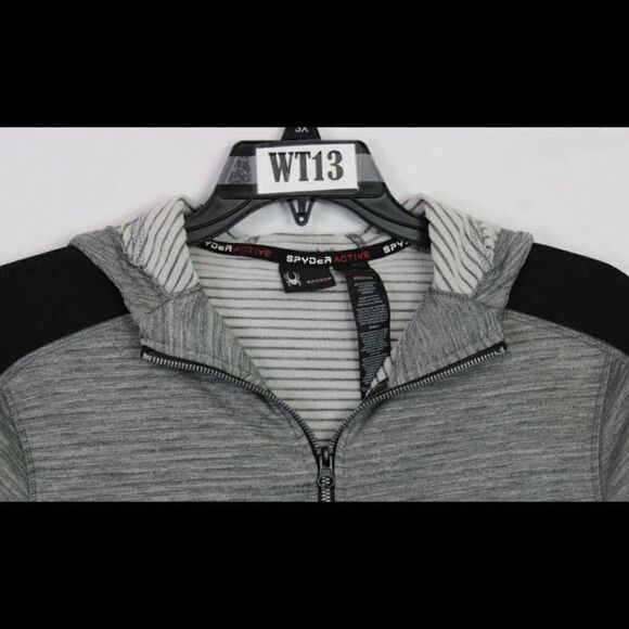 SPYDER FLEECE HOODIE FULL ZIP JACKET MENS SIZE MEDIUM ACTIVEWEAR - Picture 6 of 6